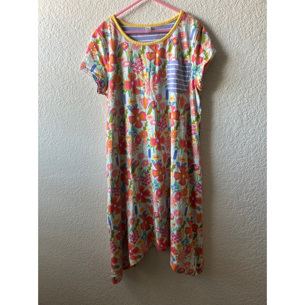 Matilda Jane Girls Floral T-Shirt Dress Size 14 Multicolor Cotton Short Sleeve